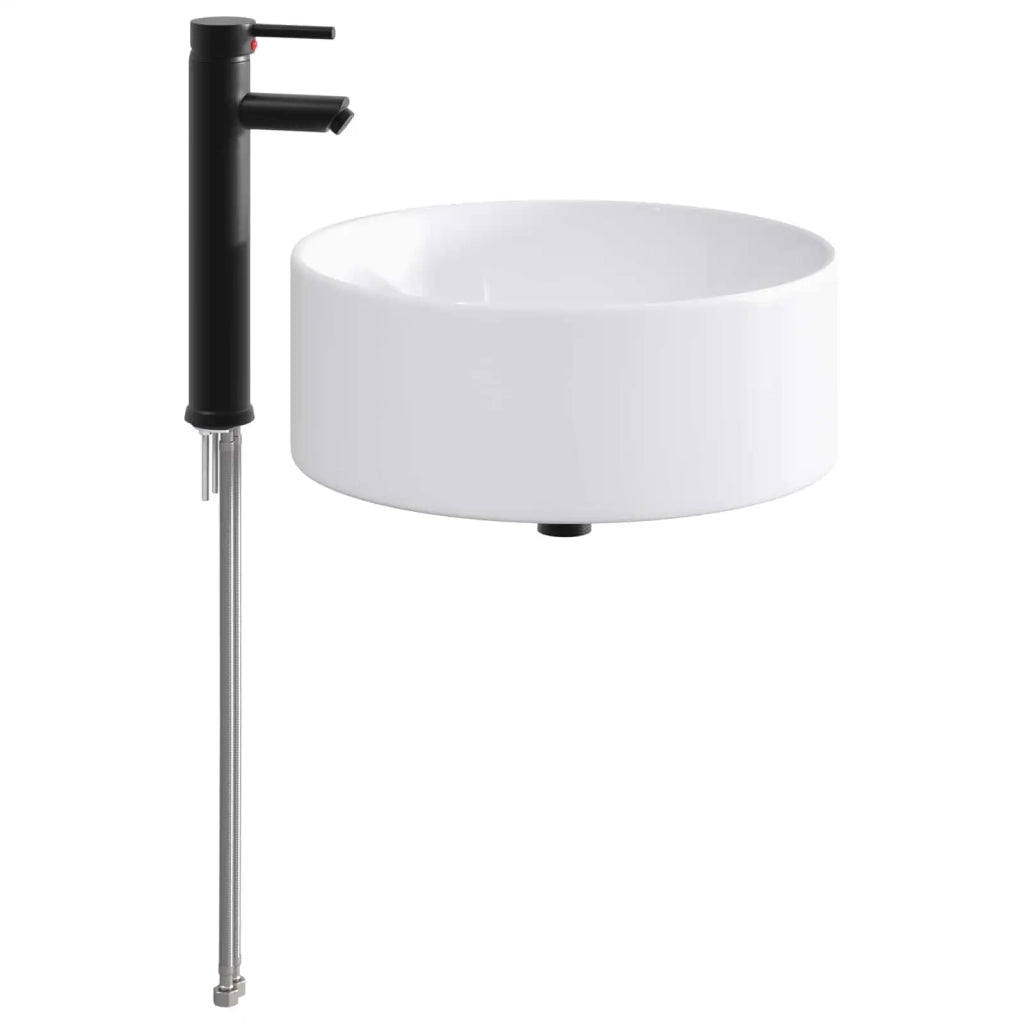 Lavabo da bagno Nero Opaco 40,5 x 40,5 x 15,5 cm Metallo
