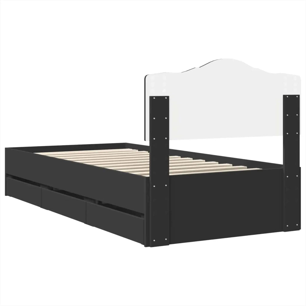 Struttura del letto Nero 75 x 190 cm Legno Ingegnerizzato 3413055