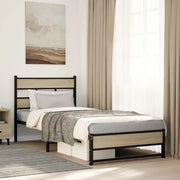 Giroletto senza Materaso in Metallo Rovere Sonoma 100x200 cm