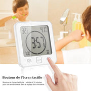 Cronometro Acqua-Resistente per Bagno - Orologio Bagno LCD Digitale - Orologio per Doccia - Umidità e Temperatura - Conto alla Riconoscimento del Tempo per Doccia - Timer per la Cucina