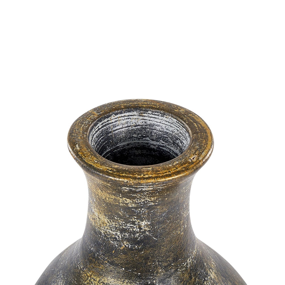Vaso da fiori in terracotta marrone e nero 57 cm stile invecchiato soggiorno camera da letto