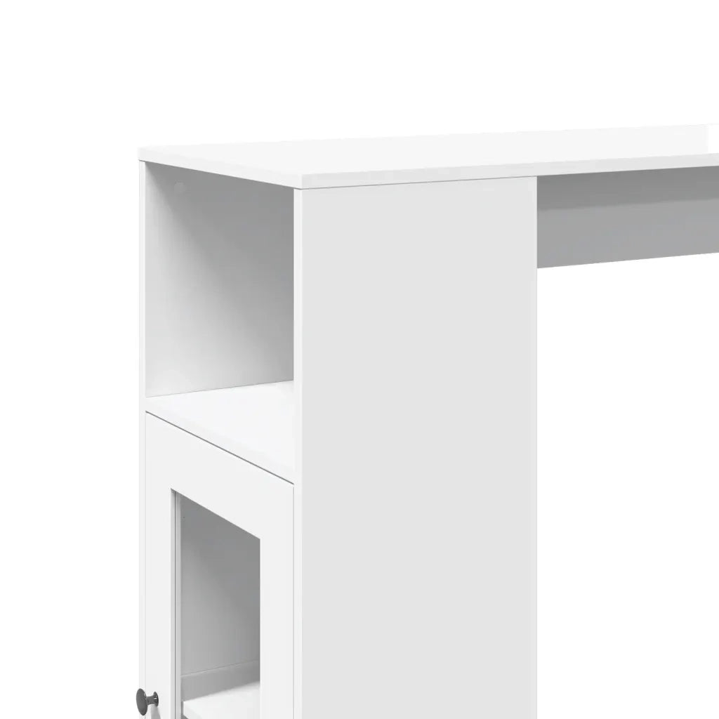 Tavolo Bar con Rastrelliera Bianco 101x40x103,5 cm Multistrato