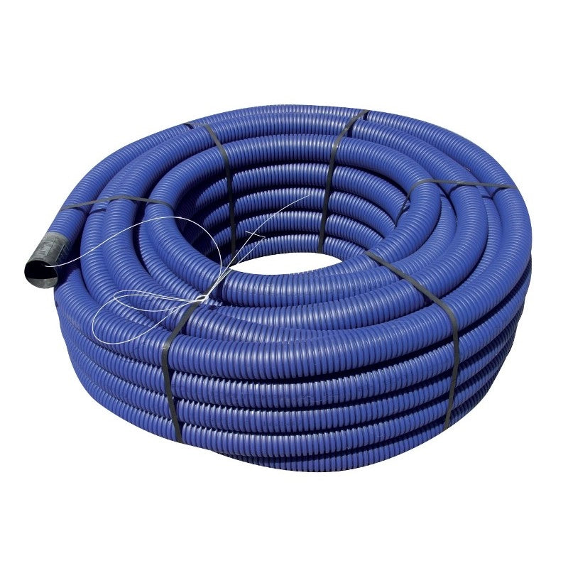 TUBO CORRUGATO CON TIRAFILO BLU Ø 20 mm - rotolo 100 mt - 100 metrilineari
