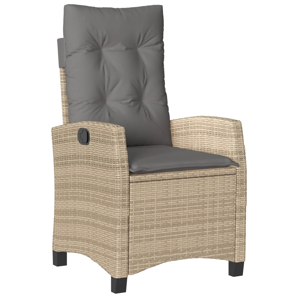 Set da pranzo da giardino 5 Pezzi con Cuscini Beige Polyrattan