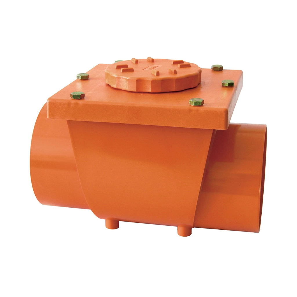 VALVOLA ANTIRIFLUSSO IN PVC ARANCIO- Diam. 200- senza- pezzi 1