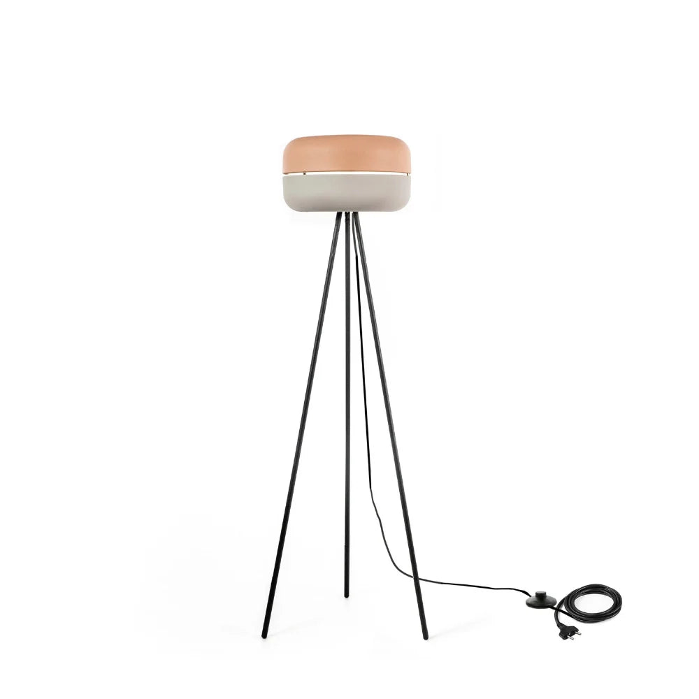 Lampada da terra Luminosa in metallo rosa e grigio | Duzzle