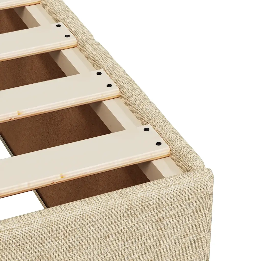 Giroletto a Molle con Materasso Crema 140x19 cm in Tessuto 3285475