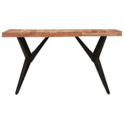 Tavolo da Pranzo | Tavolo da cucina Nero 140x70x76 cm in Legno Massello di Acacia