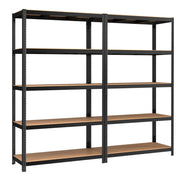 Scaffale per carichi pesanti a 5 ripiani 60 x 120 x 200 cm armadio portaoggetti in acciaio montaggio senza attrezzi ripiano da garage per cassette degli attrezzi capacità di carico 875 kg nero 12_0005570