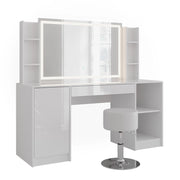 Vicco Tavolo da toeletta Bianco/bianco lucido 158.2 cm 5 parti