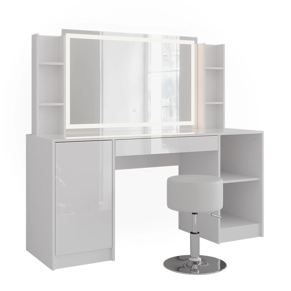 Vicco Tavolo da toeletta Bianco/bianco lucido 158.2 cm 5 parti