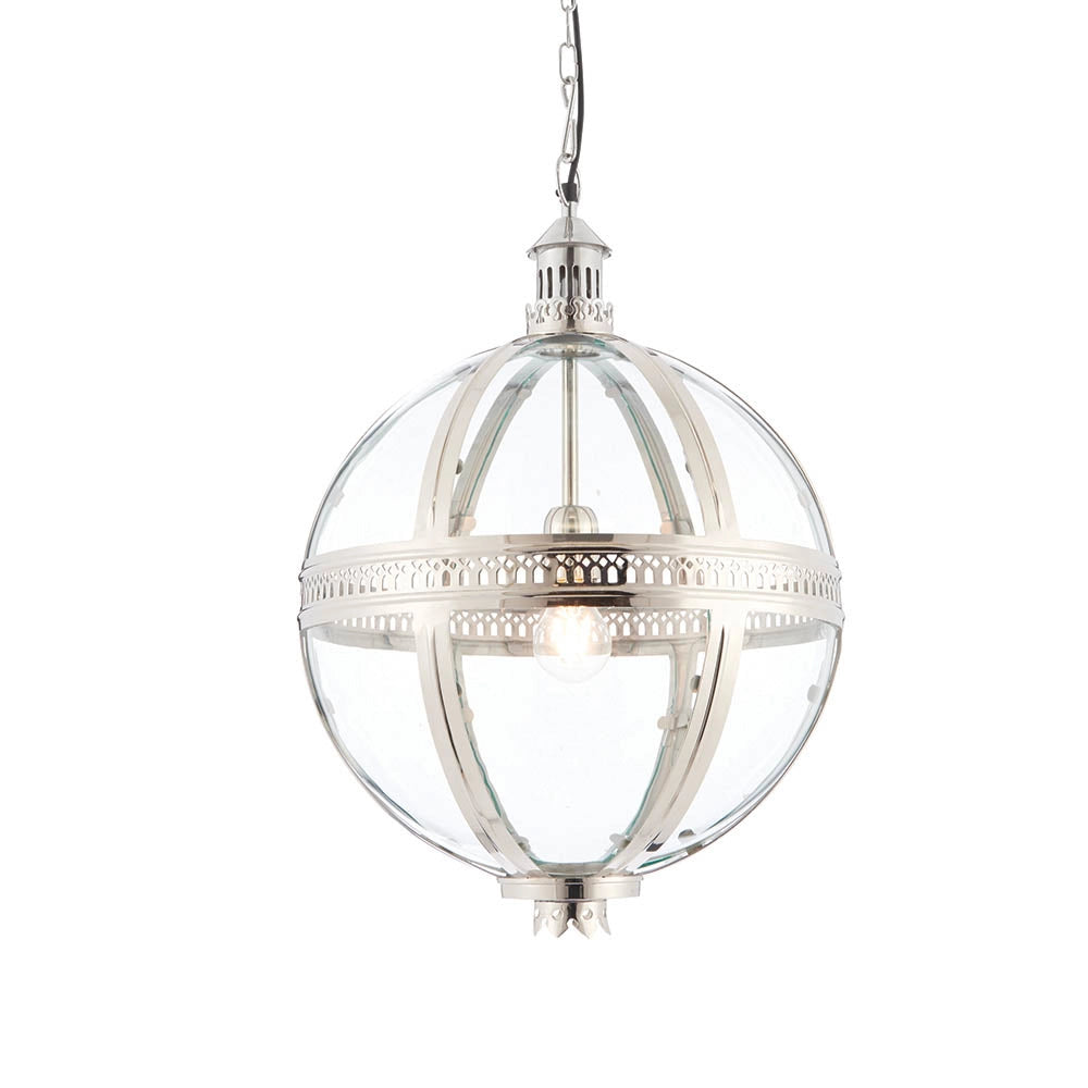 Lampada a sospensione VIENNA Endon nichel ottone vetro E27