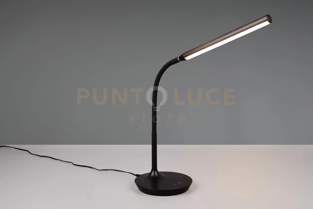 TORO LAMPADA DA STUDIO LED 5W 700lm, 3000+4000+5000K NERA FLESSIBILE TOUCH E TEMPERATURA DI COLORE DIMMERABILE H. 38CM