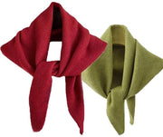 Sciarpa Donna - Doppio pacchetto Sciarpa in lana calda a forma di triangolo per donne in inverno - Sciarpa in lana calda per bambine - Accessorio estetico da indossare con il giacchetto - Regalo di Natale e vacanza invernale (Verde + Rosso)