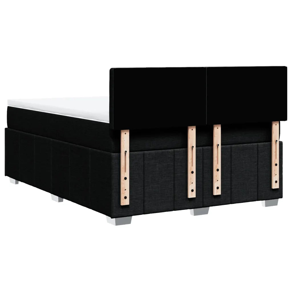 Giroletto a Molle con Materasso Nero 140x190 cm in Tessuto