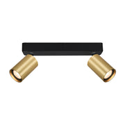 Plafoniera Italux Nesto ottone/nero barra 2 spot GU10
