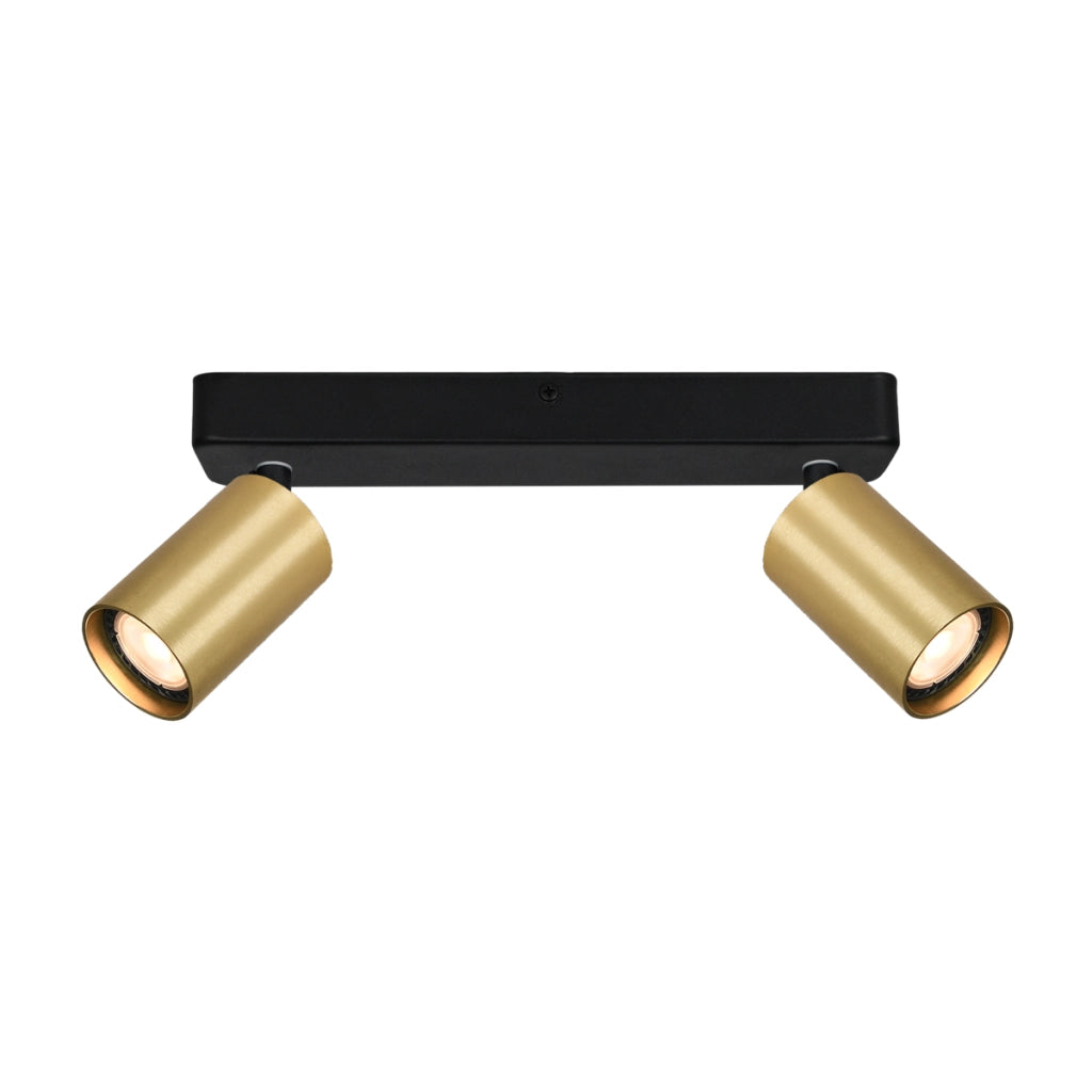 Plafoniera Italux Nesto ottone/nero barra 2 spot GU10