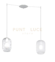 SOSPENSIONE BIANCO 2 LUCI SPOSTABILE VETRI TR + BF 1181BI-S2 S-BT