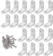 Supporti di angolo per fissaggio - Supporti di angolo robusti e resistenti - Argento - Supporti di angolo a 90 gradi - Ideali per mobili e strutture - 20 pz - Modello non specificato
