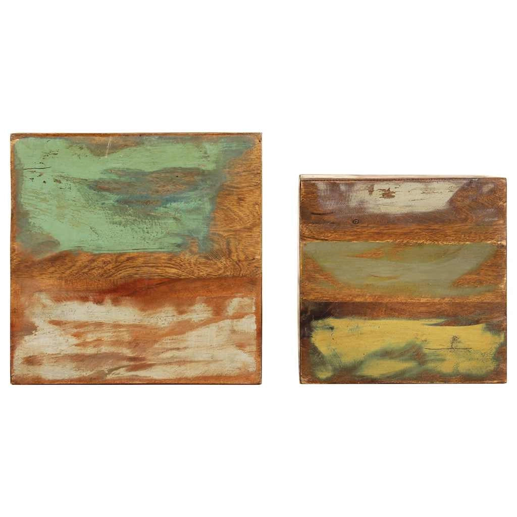 Portavasi mobili per fiori set da 2 legno massello di recupero marrone 02_0045340