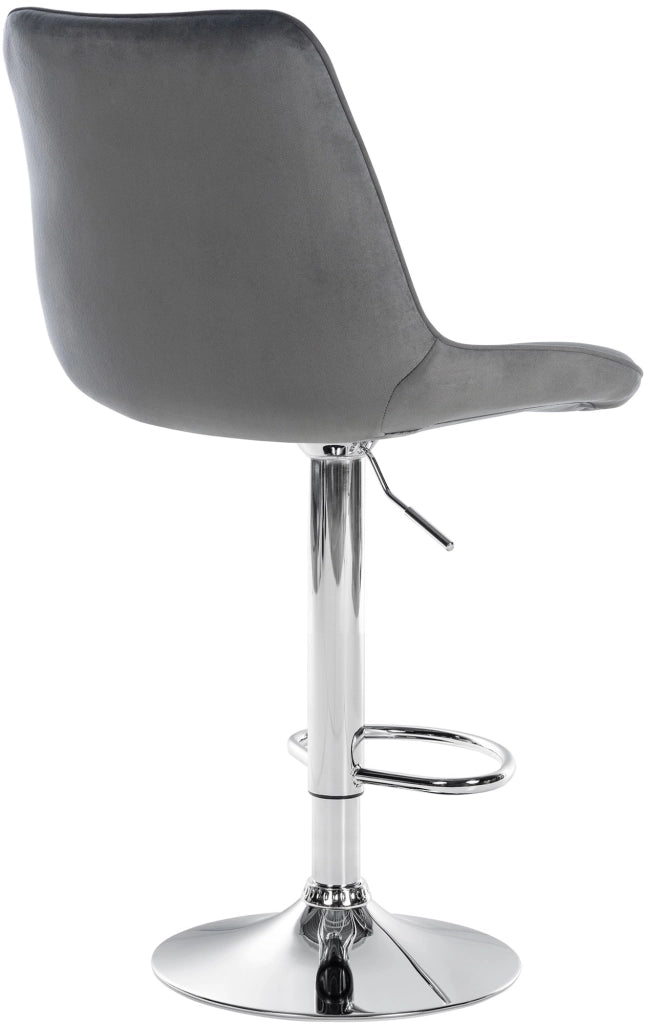Sgabello Toni Velvet grigio scuro,cromo