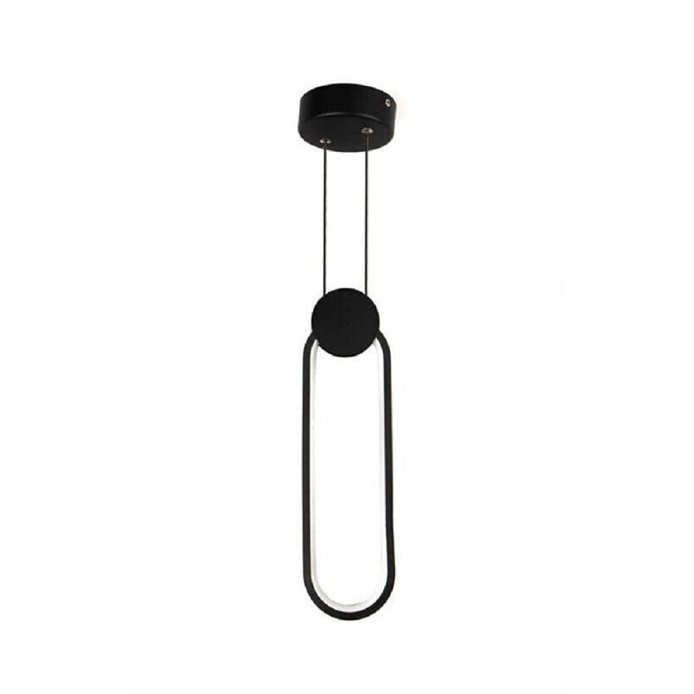 Trade Shop - Lampadario Led Sospensione Moderno Metallo Nero 14w Luce 3000k 4000k 6500k Lp-03 -
