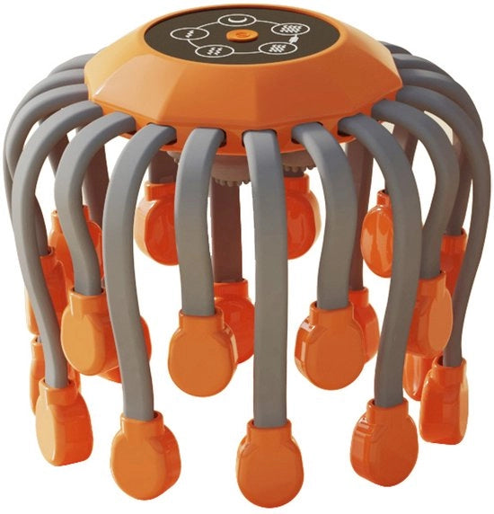 Massaggiatore capellare e cranico musicale, 20 punti di vibrazione, massaggiatore capellare e cranico elettrico (arancione, taglia S)