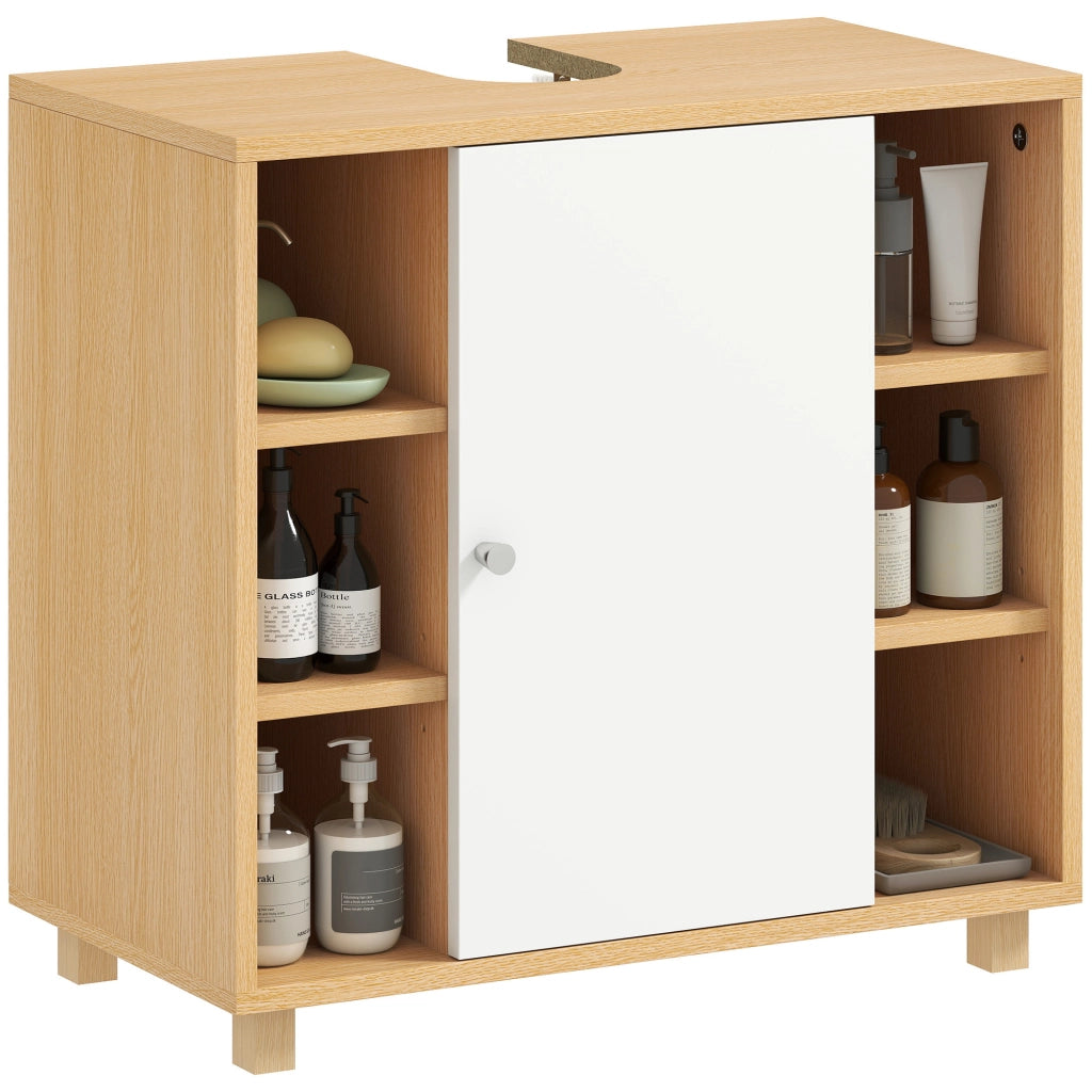 Mobile Bagno Sottolavabo con Armadietto 2 Ante e Ripiani ¨C Minimal ¨C Bianco 60x33x57