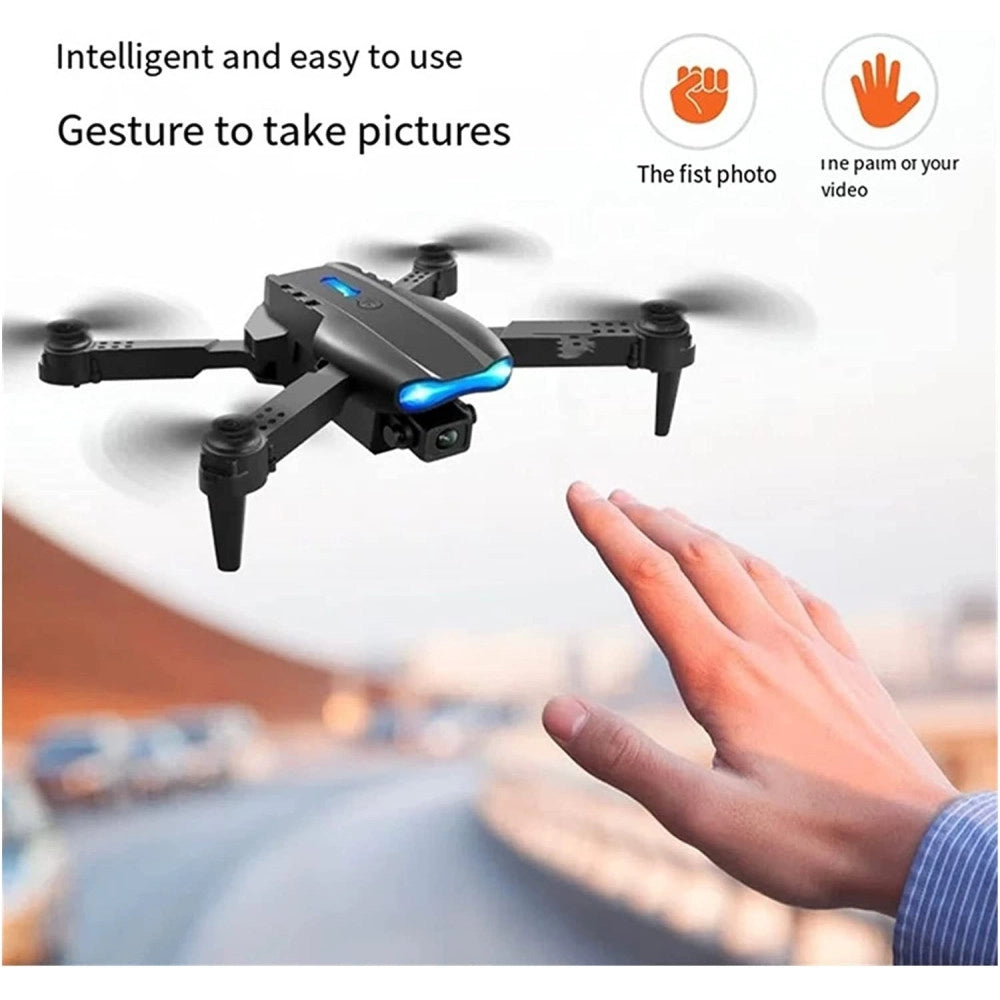 Trade Shop - Drone Pieghevole Con Fotocamera 1080p Telecomando Smartphone Wifi 2.4ghz Q-fa98 -
