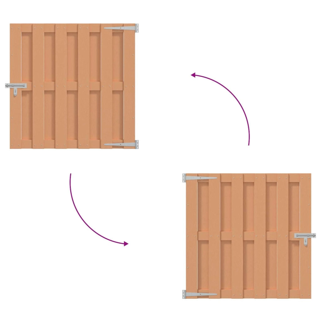 Cancello da giardino 100 x 100 cm WPC e Alluminio Marrone 42039049
