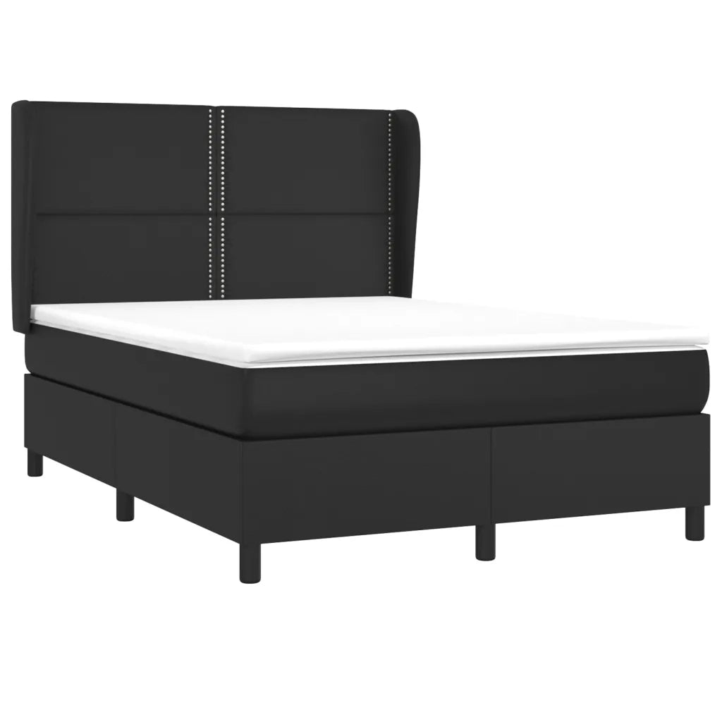 Giroletto a Molle con Materasso Nero 140x190 cm in Similpelle 3128967