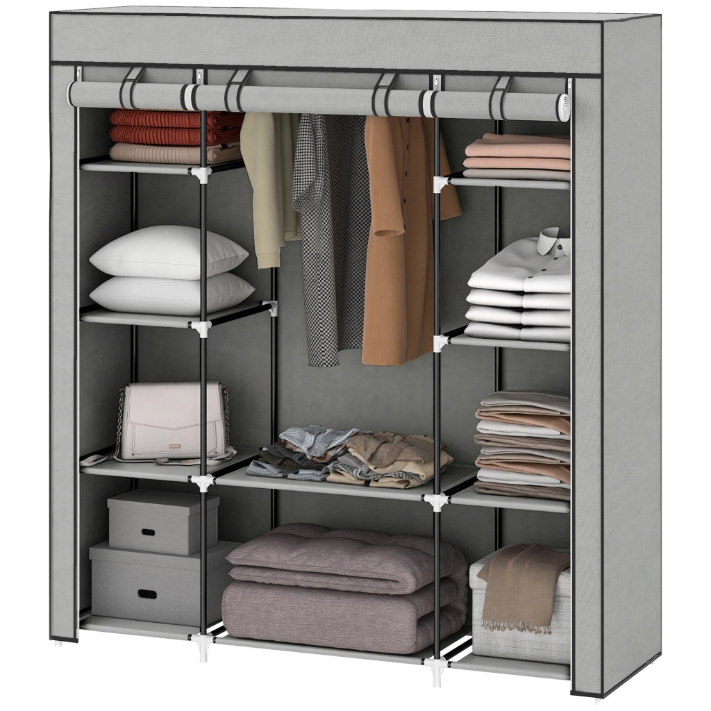 Armadio Guardaroba Appendiabiti con Ripiani ¨C Minimal ¨C Grigio 150x43x162.5 cm