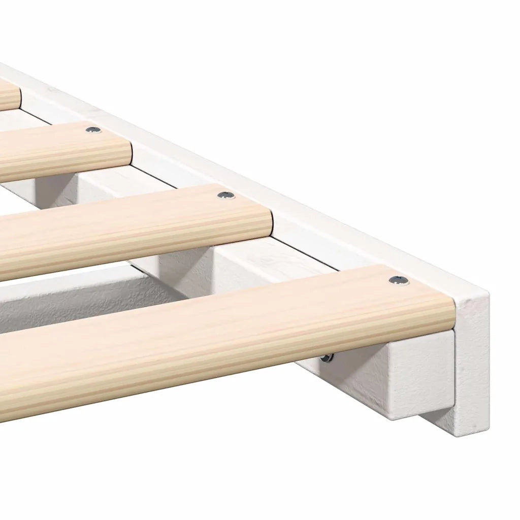 Struttura del letto Bianco 180 x 220 cm Pino massello 873137