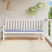 Cuscino Panca Giardino Righe Bianche e Blu 200x50x4 cm Tessuto 361201