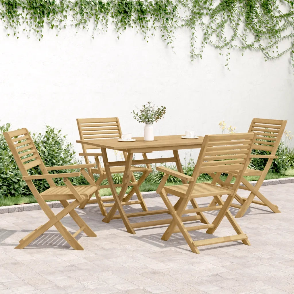 Sedie Giardino Pieghevoli 4 pz | Sedie da Esterno 54,5x61,5x86,5 cm Massello Acacia