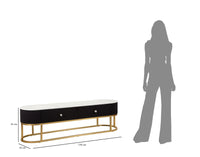 Mobile Tv Montpellier Nero 150x42x45 cm in Ferro Legno