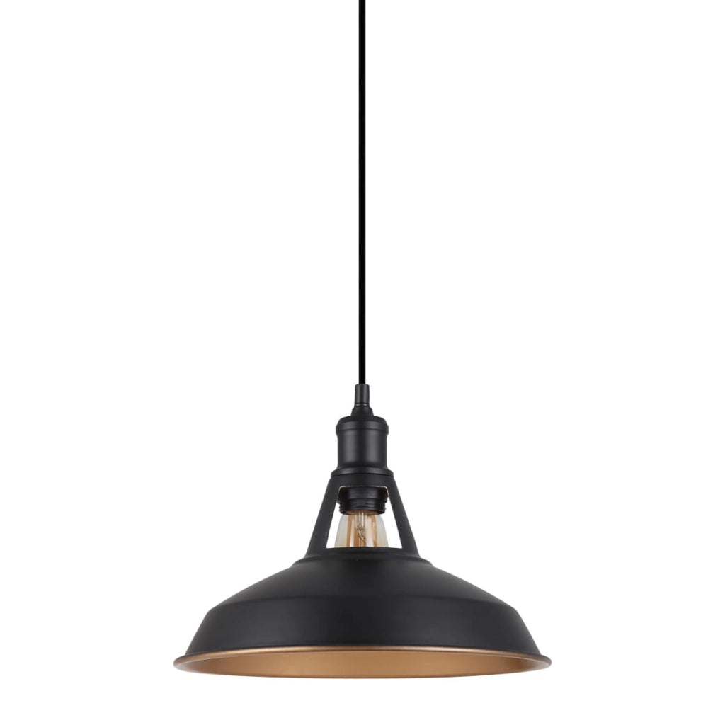 Lampada a sospensione Italux Freya nera metallo Ø31 E27
