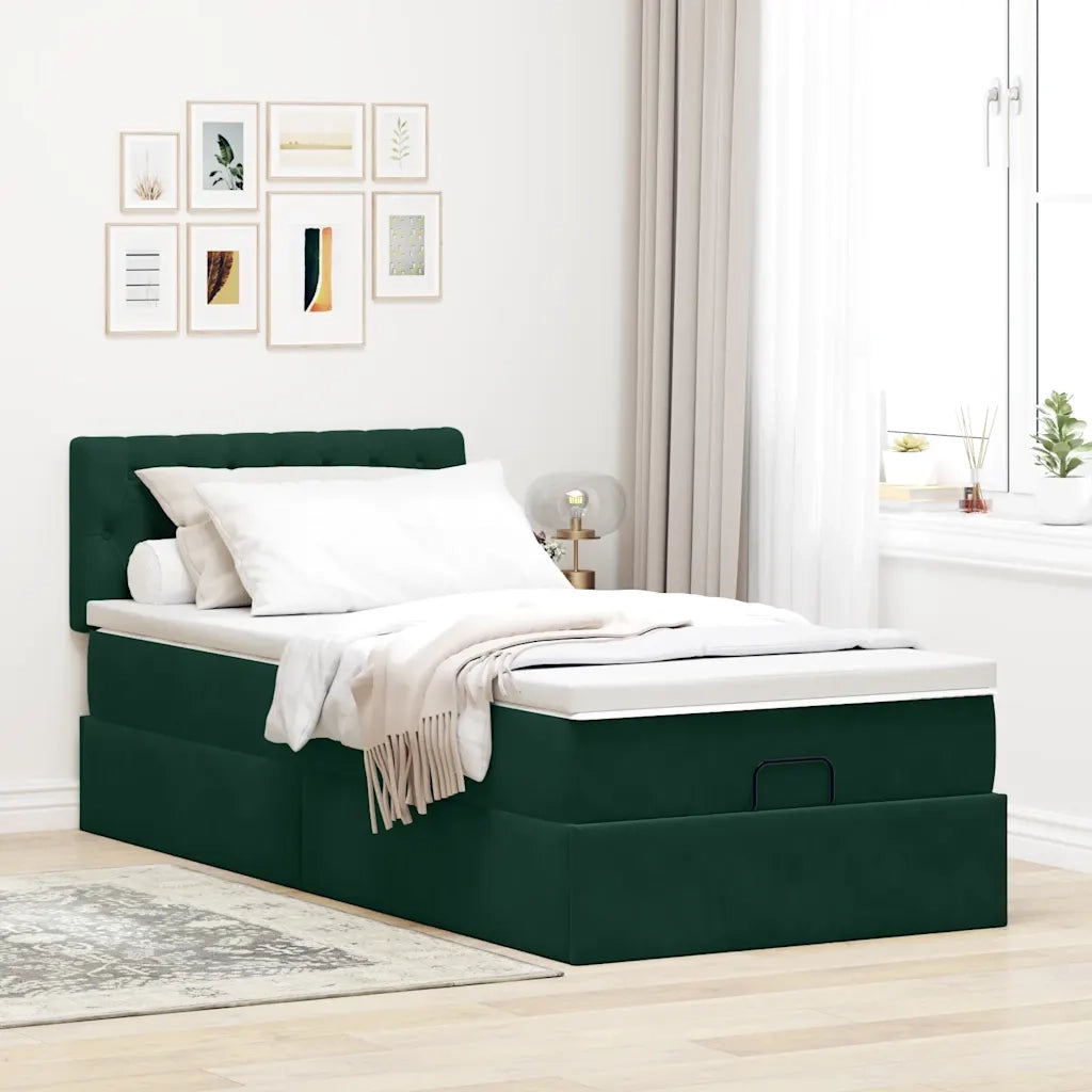 Struttura Letto Pouf con Materasso 80x200 cm Velluto 3311810