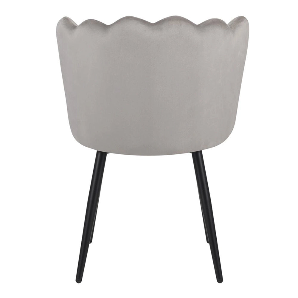 Sedia Vienna imbottita in velluto grigio chiaro staylux