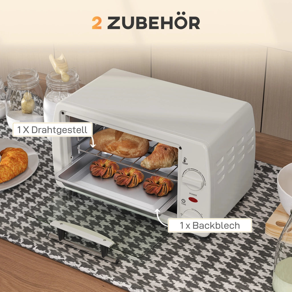 Mini Forno Tostapane ¨C zephmum ¨C 1 Griglia 1 Vassoio 10L 36.5x26x22cm Cremewei?