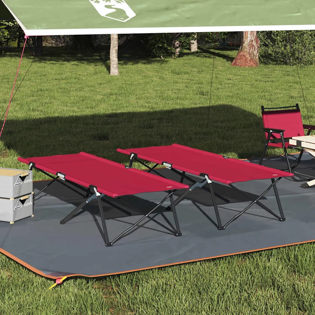 Letto da campeggio pieghevole 2 pz Rosso 206 x 76 x 74 cm CFW4256740
