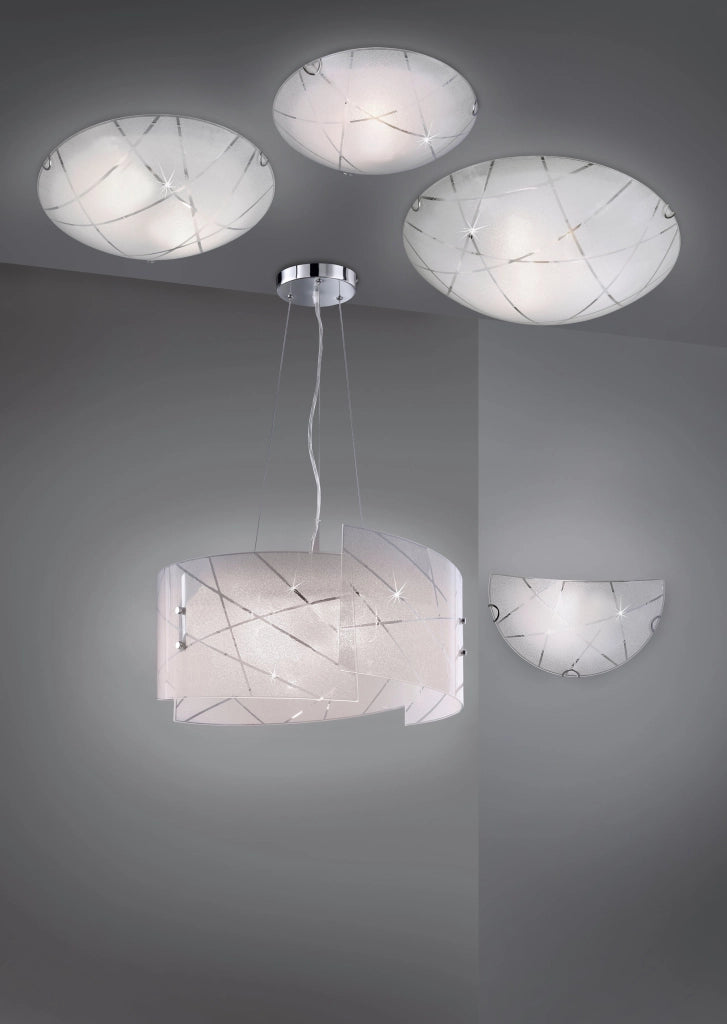 Applique da Interno  E27 in Vetro Bianco