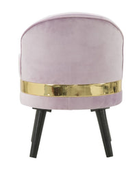 Sedia Mini Paris Rosa Ø45x62 cm Legno Spugna e Velluto Sintetico Rosa e Oro e Nero