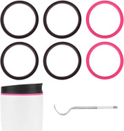 Pacchetto di 6 coppe per caffè - Anelli di sigillatura in silicone - Pezzi di ricambio - Otri isolate - Accessori - Rosso/Nero - Anello di sigillatura