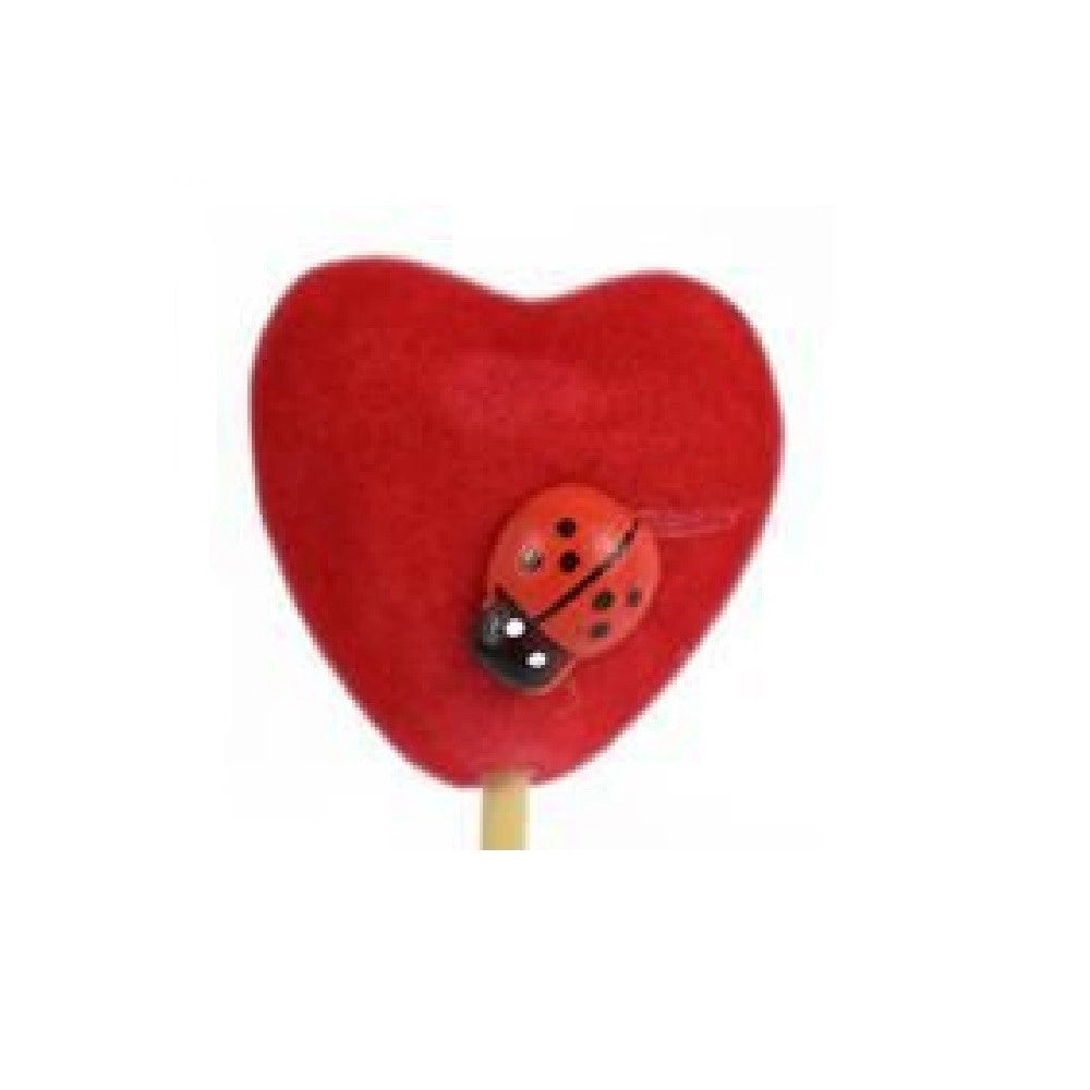 Trade Shop - Set 12 Pz Spilloni Con Cuore Rosso Coccinella 3x21x2cm Accessori San Valentino -