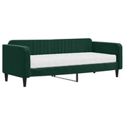Divano letto | Sof¨¤ letto | Letto singolo con Materasso Verde Scuro 90x200 cm in Velluto