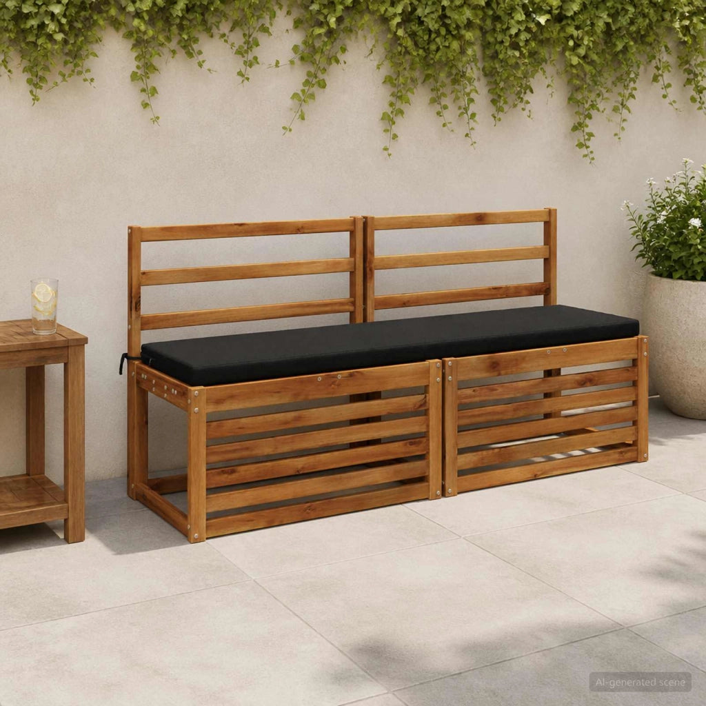 Cuscini per Panchina a 2 Pezzi SOEST 2 pz 100% Poliestere Nero 948921