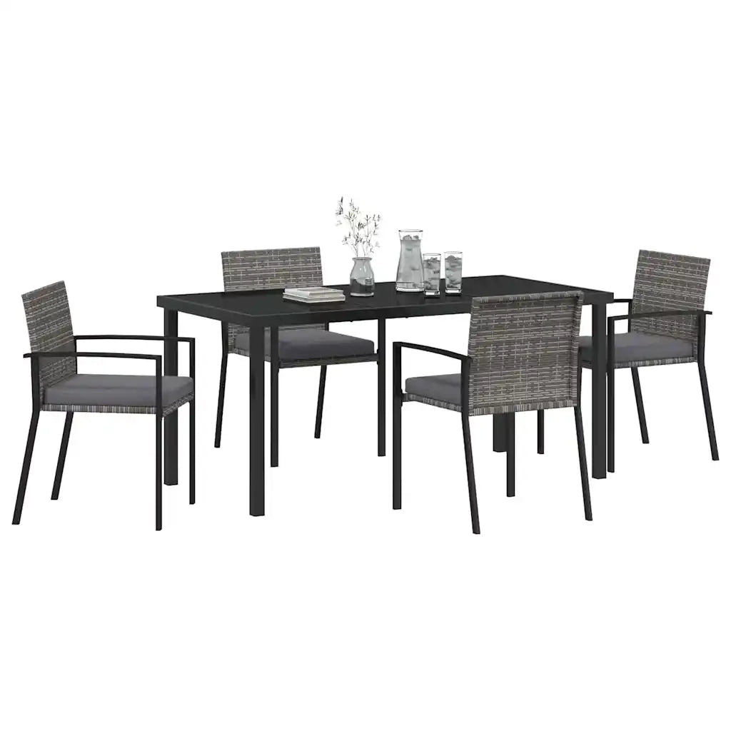 Set da Pranzo per Giardino 5 pcs Grigio 3379243
