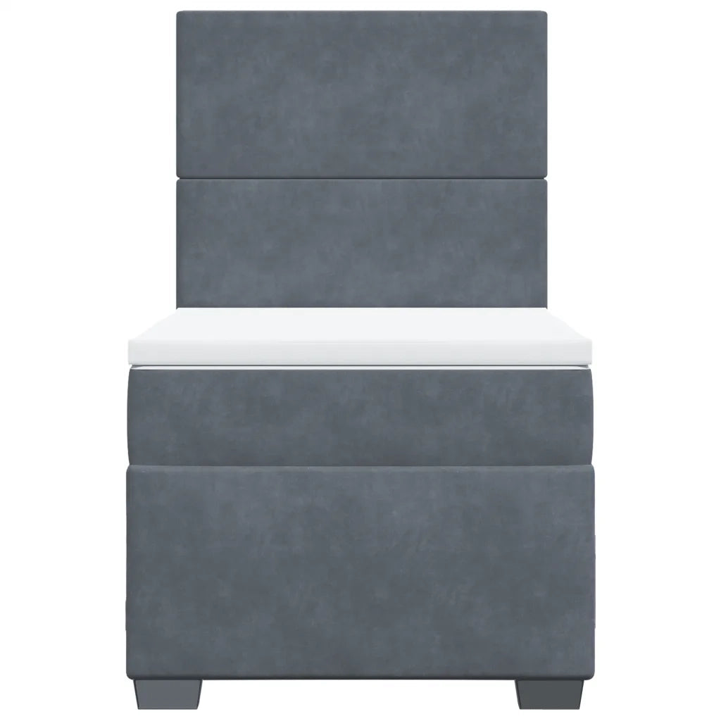Giroletto a Molle con Materasso Grigio Scuro 90x200 cm Velluto 3290805