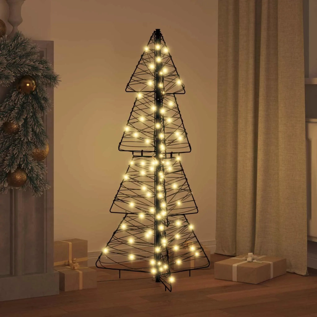 Albero di Natale | Decorazioni natalizie con 100 LED Bianco caldo 120 cm Rattan